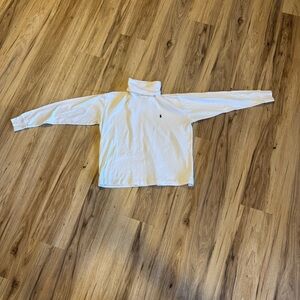 VTG 80s Polo Ralph Lauren Turtleneck Women Soft White Cotton Preppy Classic Boxy